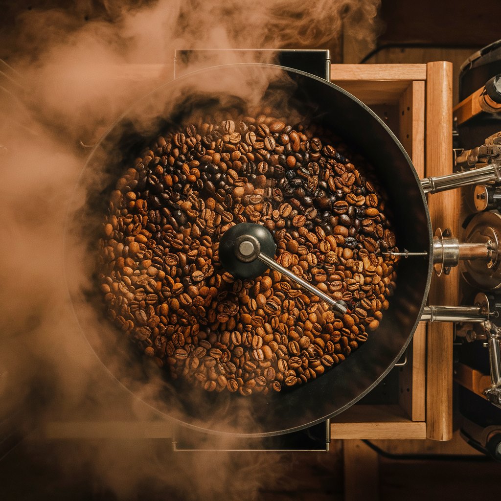 Coffee beans roasting